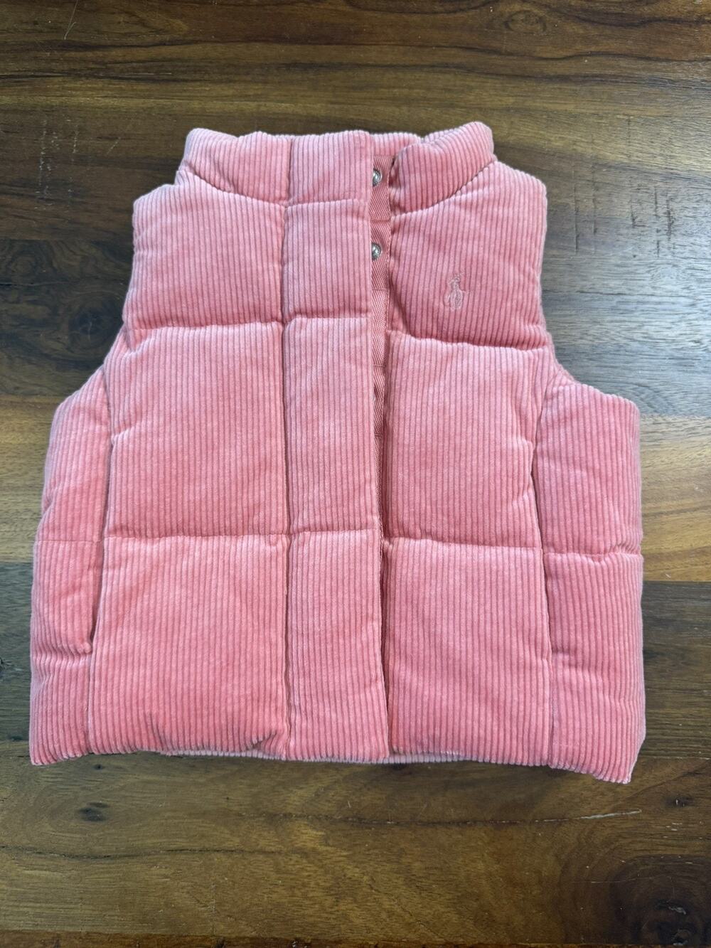 Polo Ralph Lauren Pink Corduroy Girls Vest Size 18 Months Full Zip